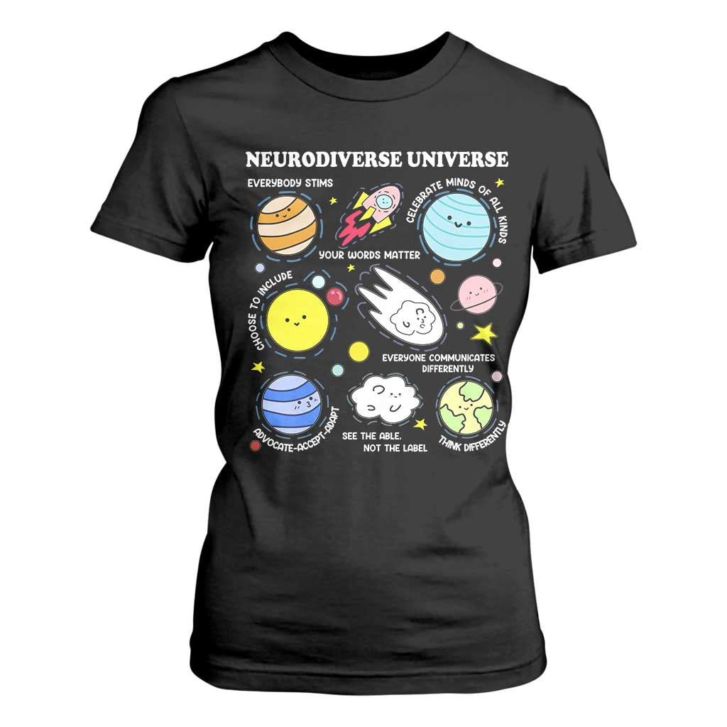 Neurodiverse Universe T Shirt For Women Autism ADHD ASD Neurodiversity