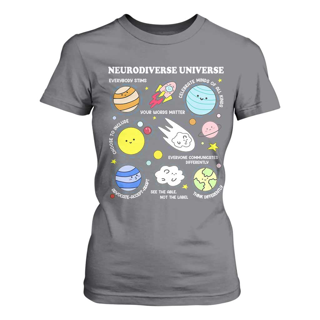 Neurodiverse Universe T Shirt For Women Autism ADHD ASD Neurodiversity