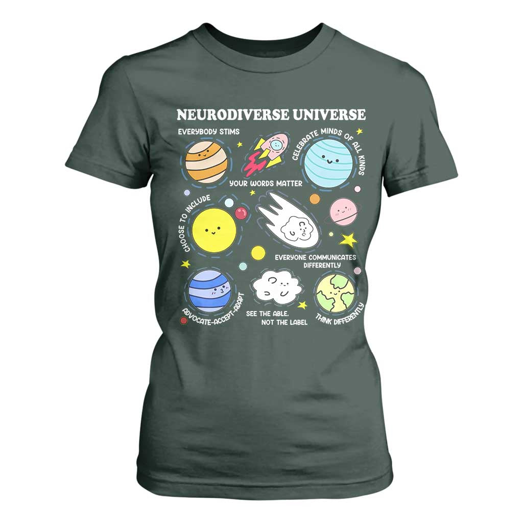 Neurodiverse Universe T Shirt For Women Autism ADHD ASD Neurodiversity
