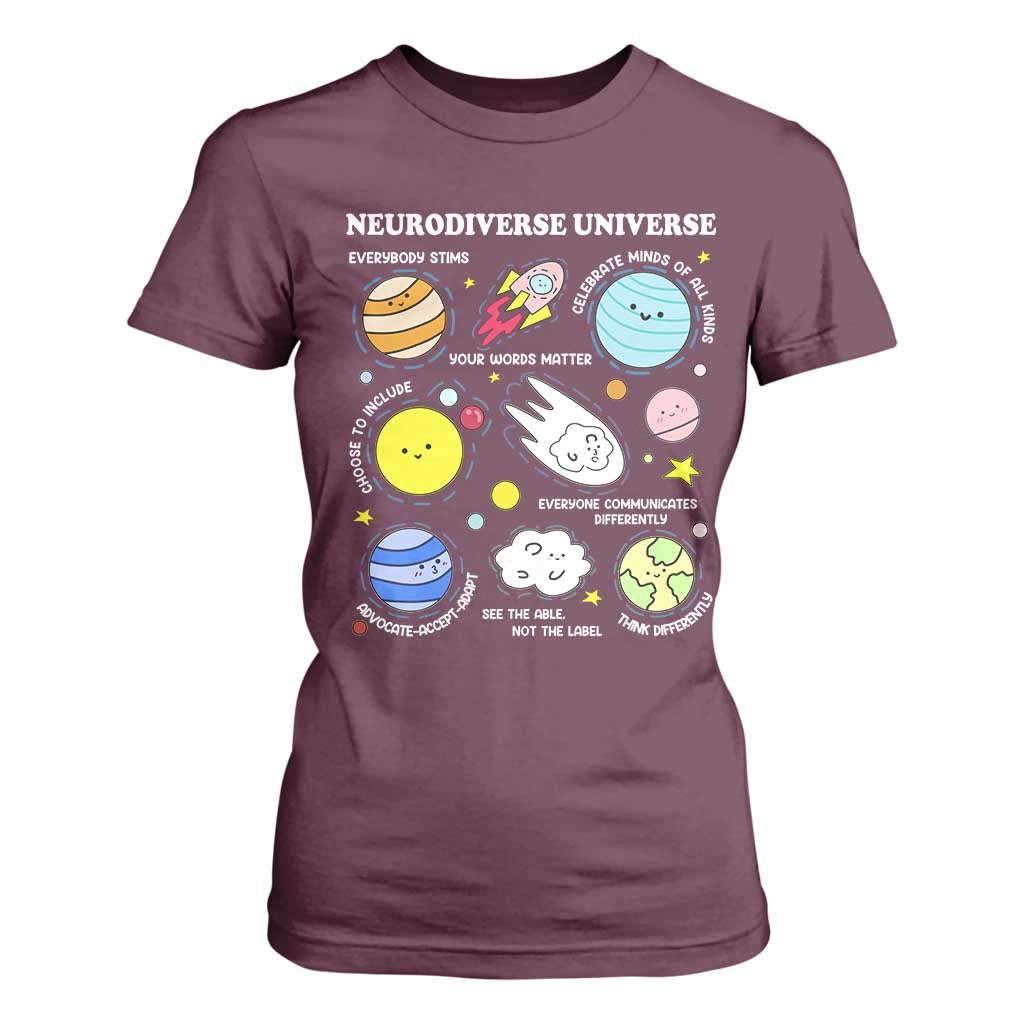 Neurodiverse Universe T Shirt For Women Autism ADHD ASD Neurodiversity