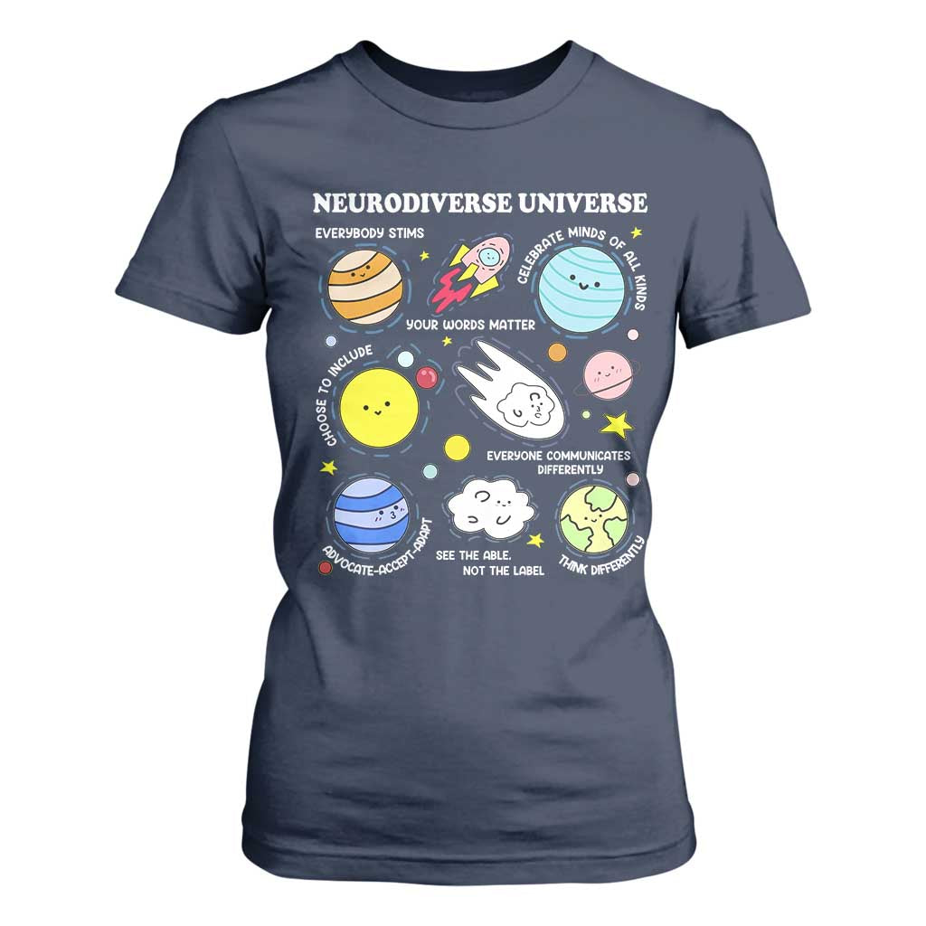 Neurodiverse Universe T Shirt For Women Autism ADHD ASD Neurodiversity