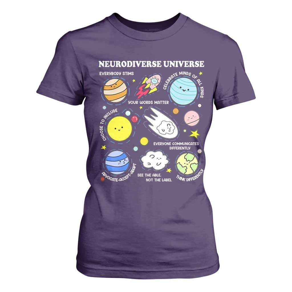 Neurodiverse Universe T Shirt For Women Autism ADHD ASD Neurodiversity