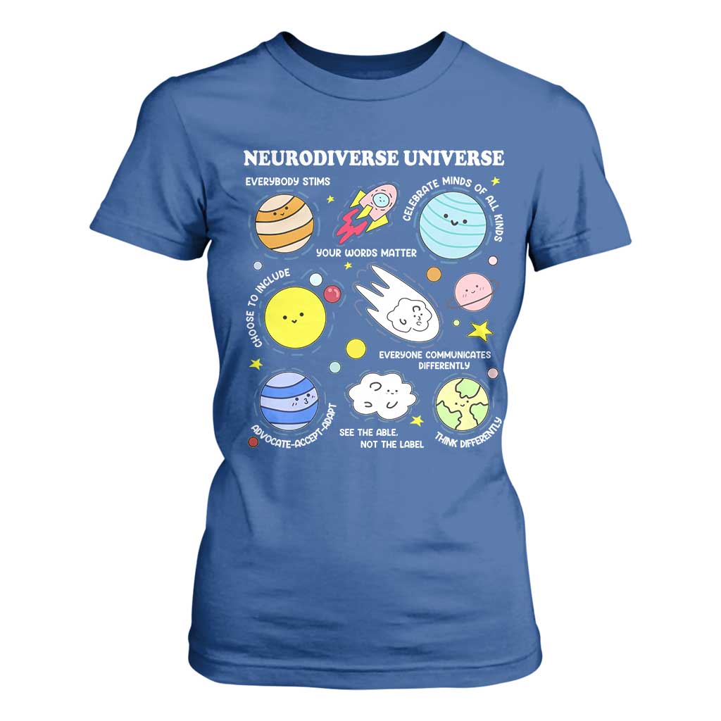 Neurodiverse Universe T Shirt For Women Autism ADHD ASD Neurodiversity