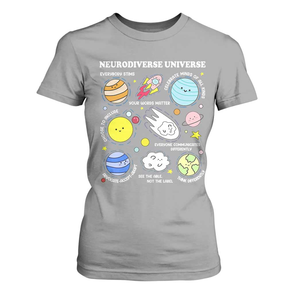 Neurodiverse Universe T Shirt For Women Autism ADHD ASD Neurodiversity