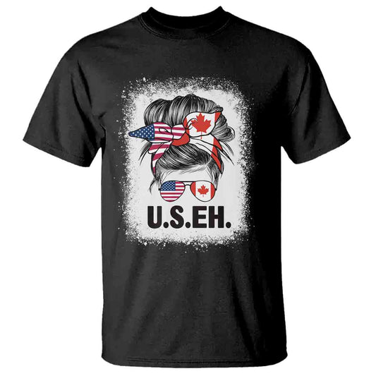 funny-american-canadan-bleached-t-shirt-us-eh-america-canada-flag-messy-bun