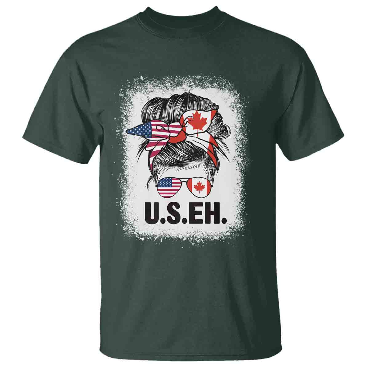 funny-american-canadan-bleached-t-shirt-us-eh-america-canada-flag-messy-bun