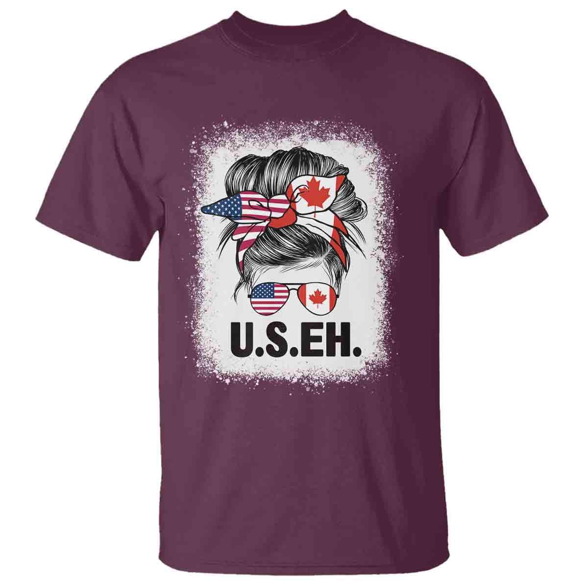 funny-american-canadan-bleached-t-shirt-us-eh-america-canada-flag-messy-bun