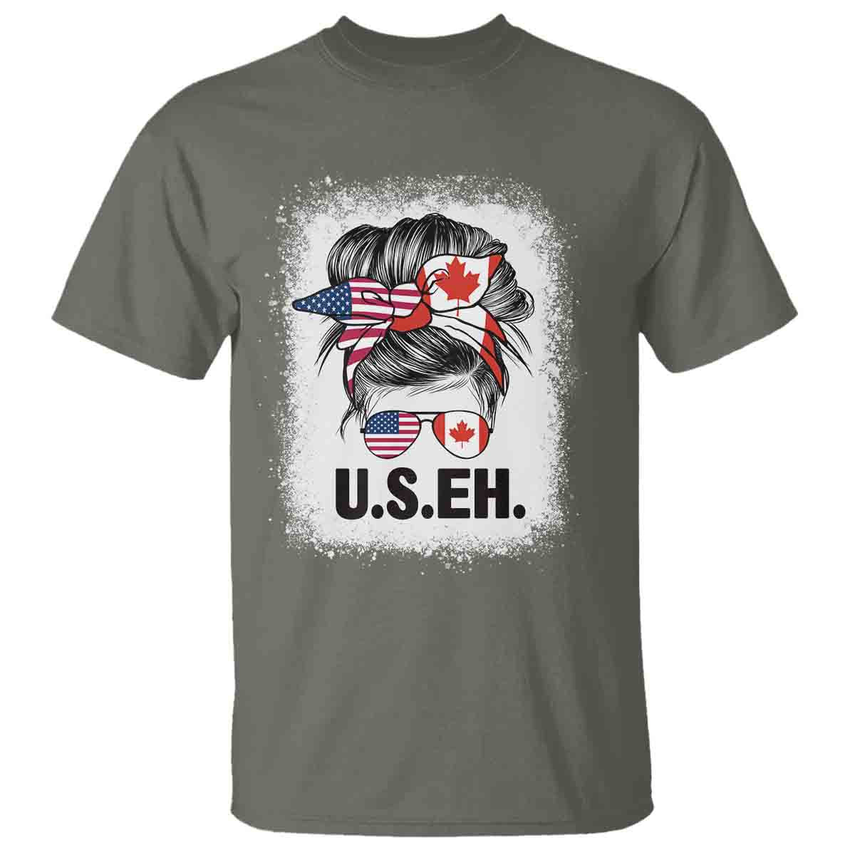 funny-american-canadan-bleached-t-shirt-us-eh-america-canada-flag-messy-bun