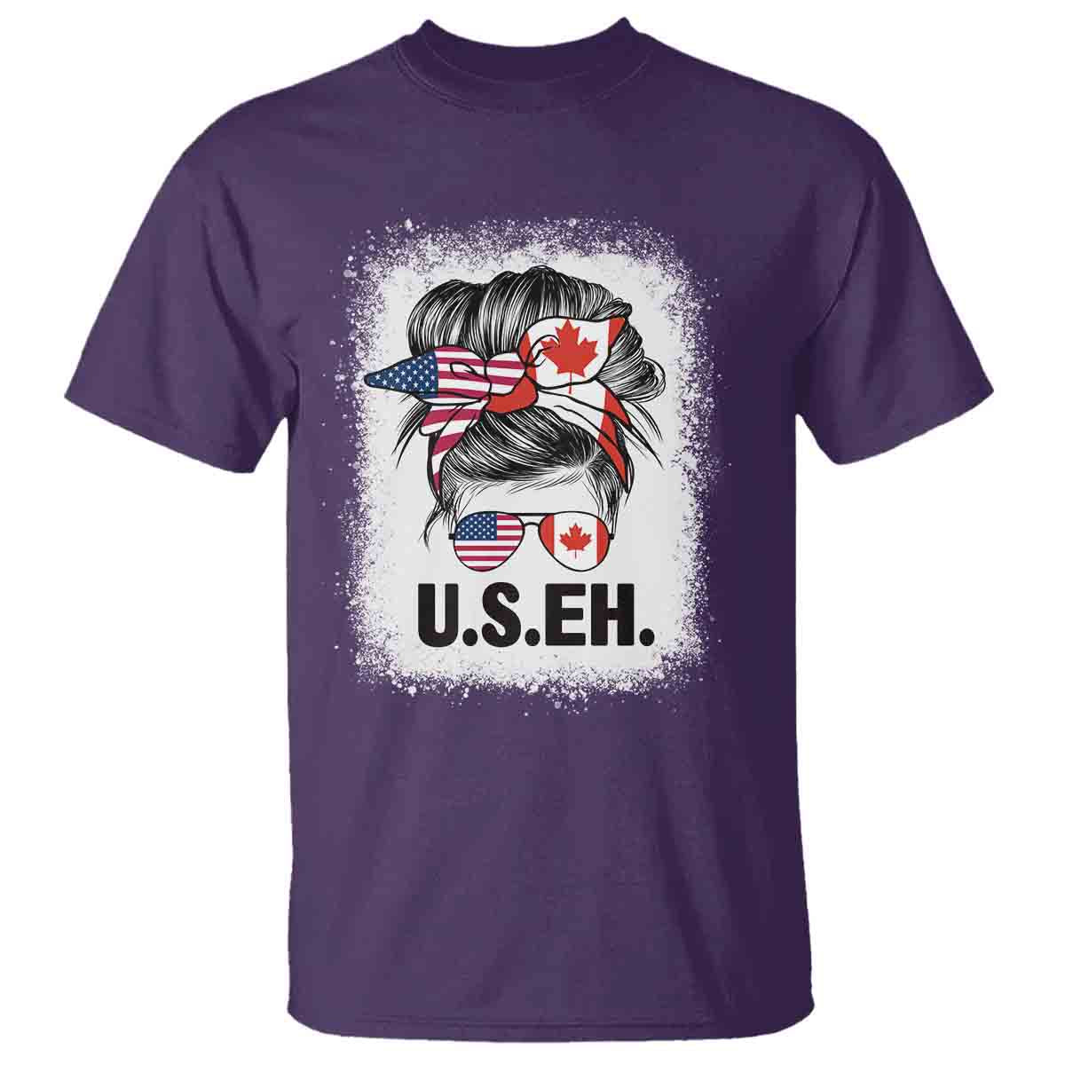 funny-american-canadan-bleached-t-shirt-us-eh-america-canada-flag-messy-bun
