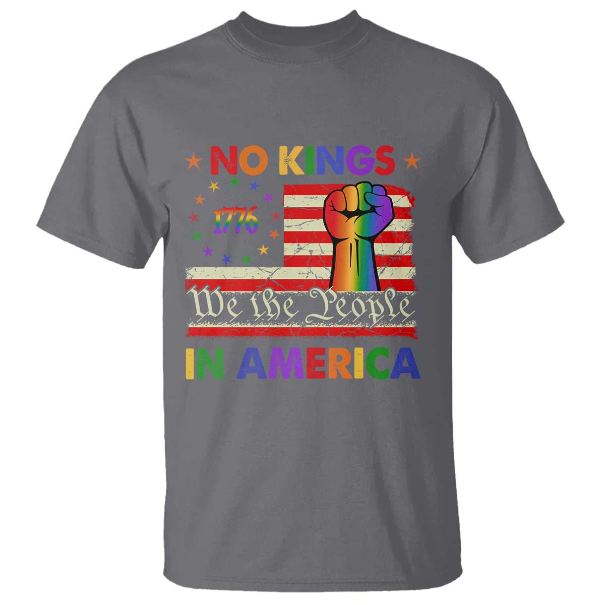 no-kings-in-america-rainbow-flag-t-shirt