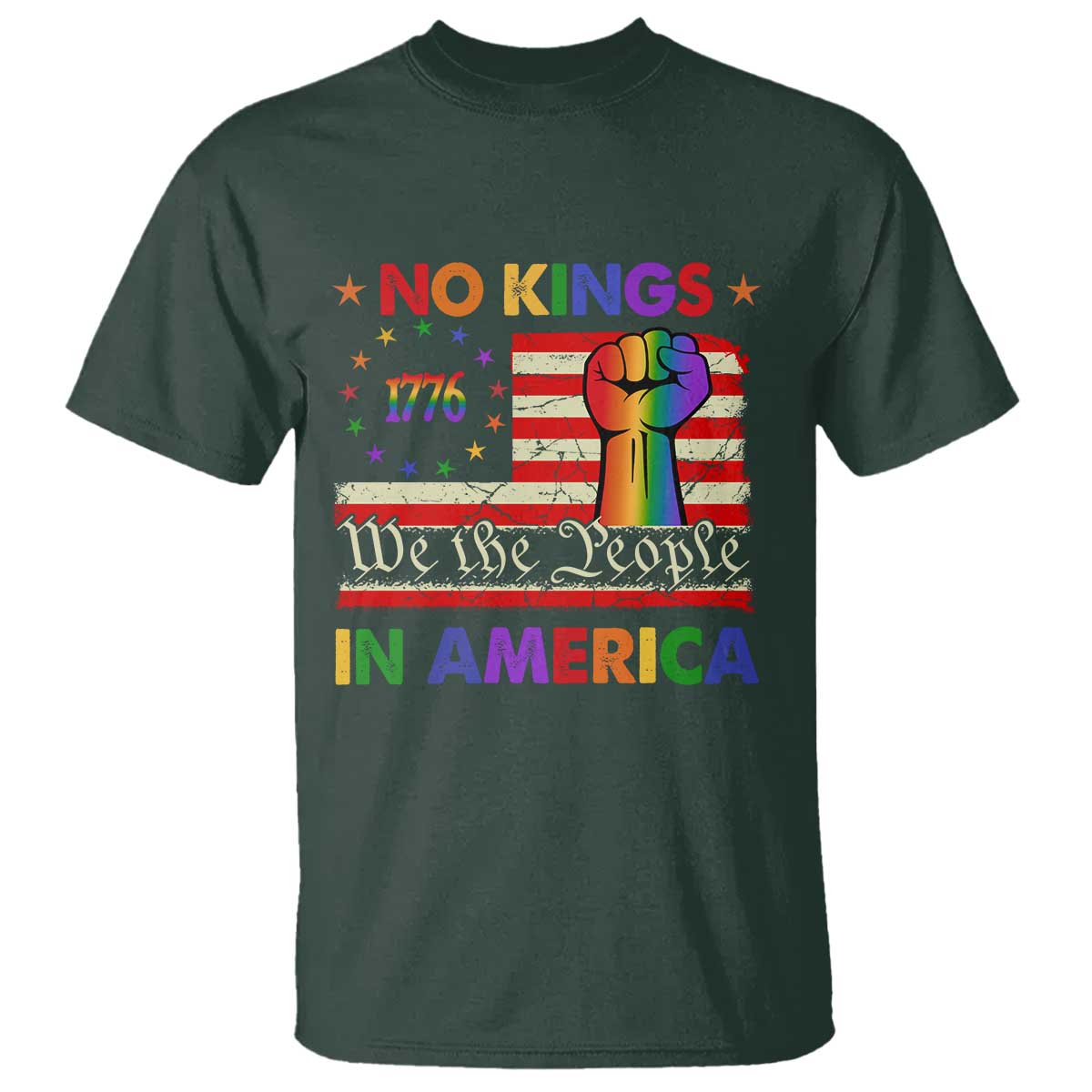 no-kings-in-america-rainbow-flag-t-shirt