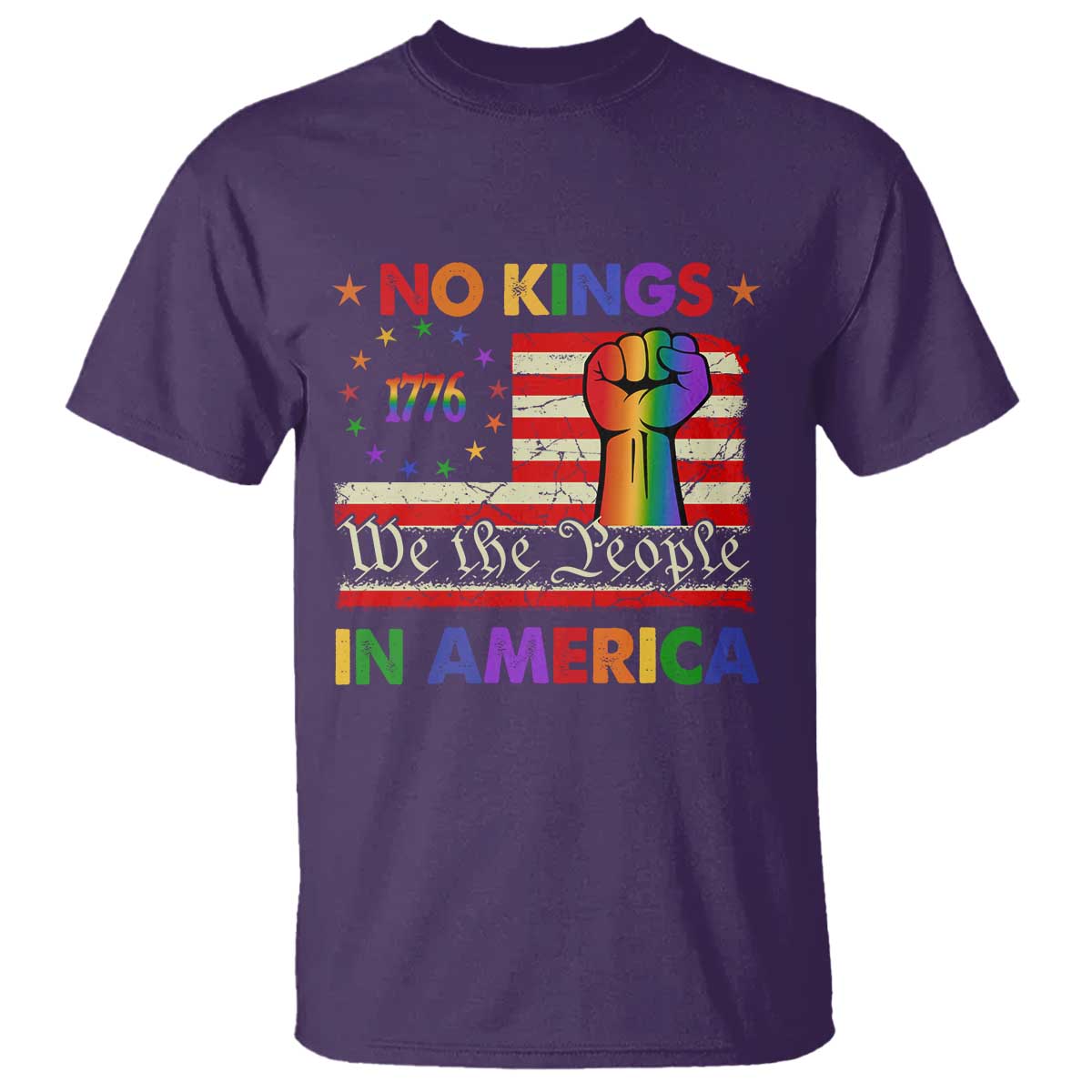 no-kings-in-america-rainbow-flag-t-shirt