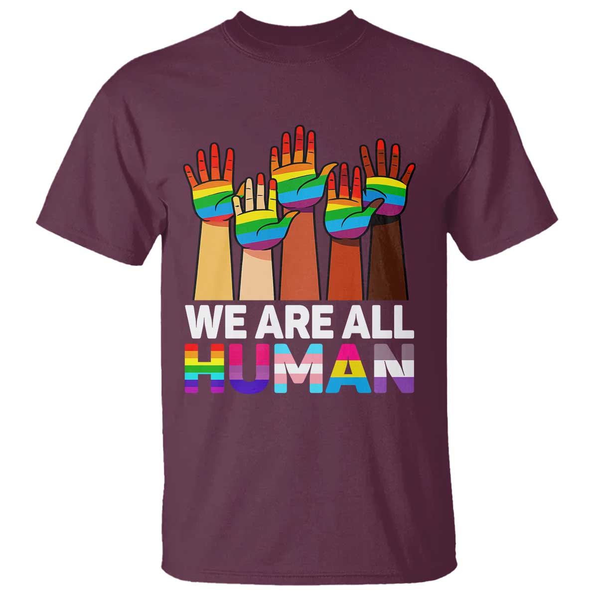 we-are-all-human-rainbow-hands-t-shirt-lgbtq-unity-equality-pride-month