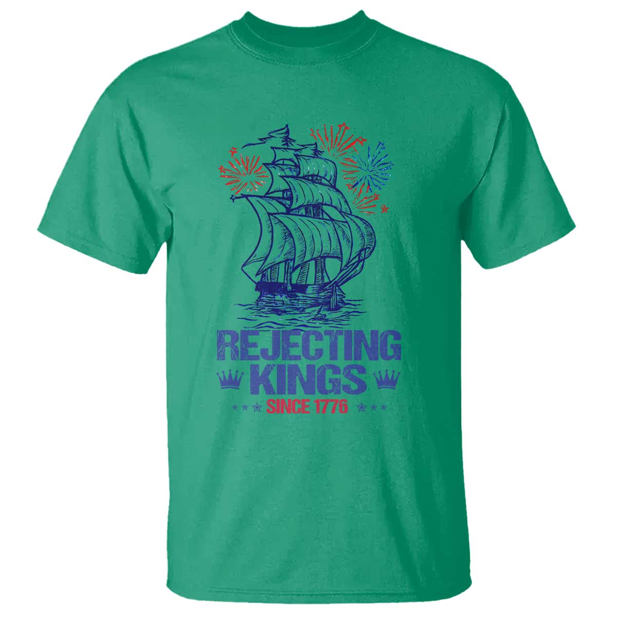 rejecting-kings-since-1776-t-shirt-vintage-patriotic-ship-4th-of-july-fireworks