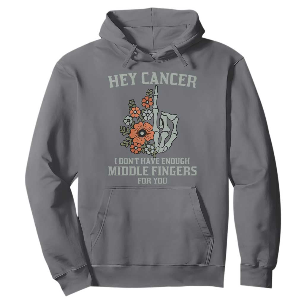 Anti Cancer Skeleton Middle Finger Hoodie Floral Fck Cancer