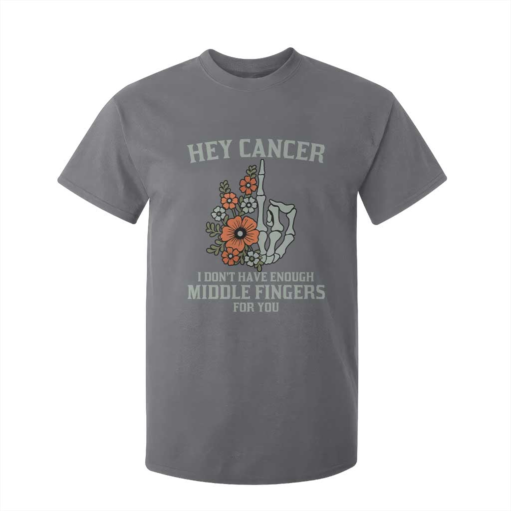 Anti Cancer Skeleton Middle Finger T Shirt For Kid Floral Fck Cancer