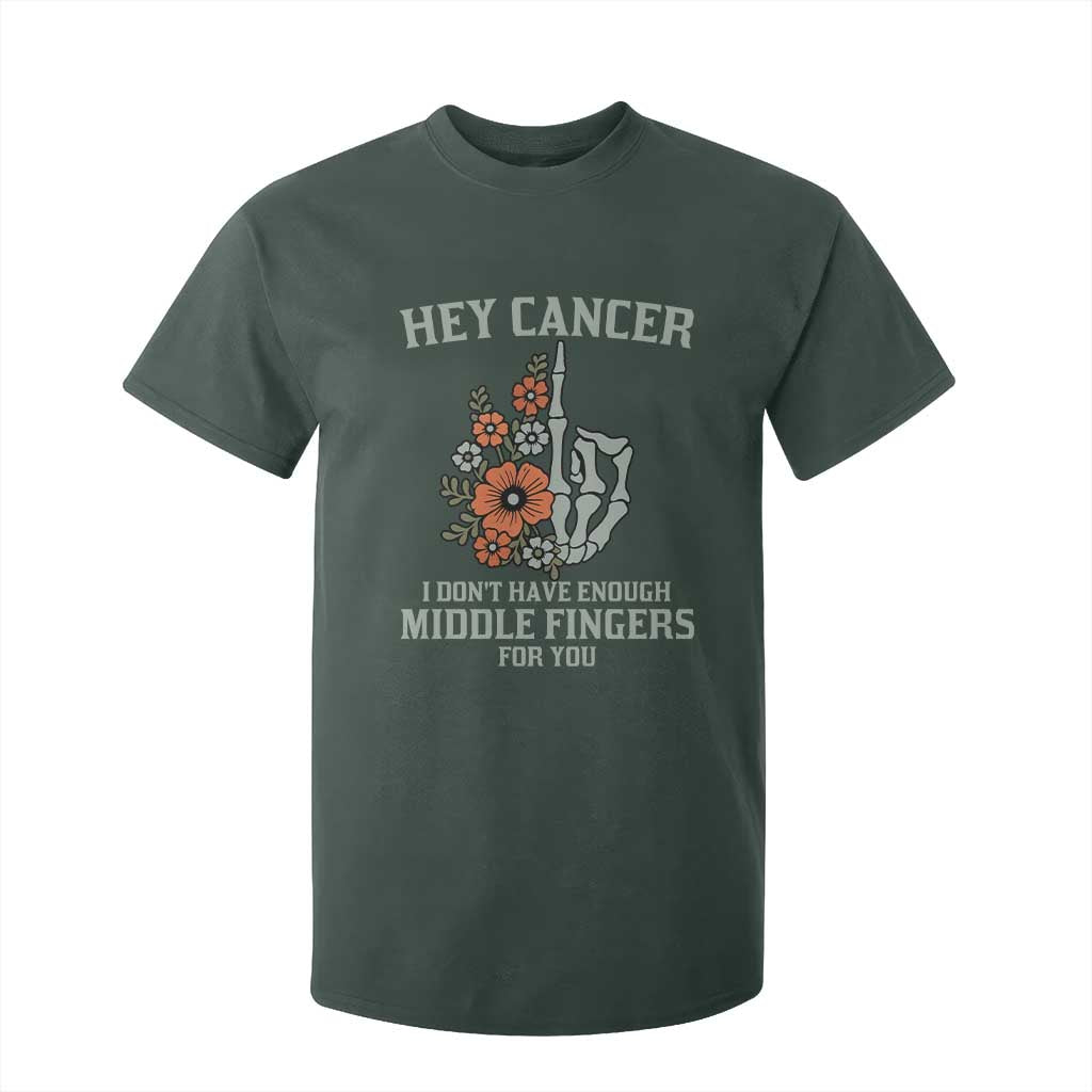 Anti Cancer Skeleton Middle Finger T Shirt For Kid Floral Fck Cancer