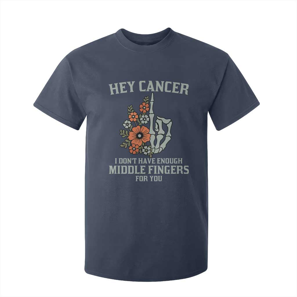 Anti Cancer Skeleton Middle Finger T Shirt For Kid Floral Fck Cancer