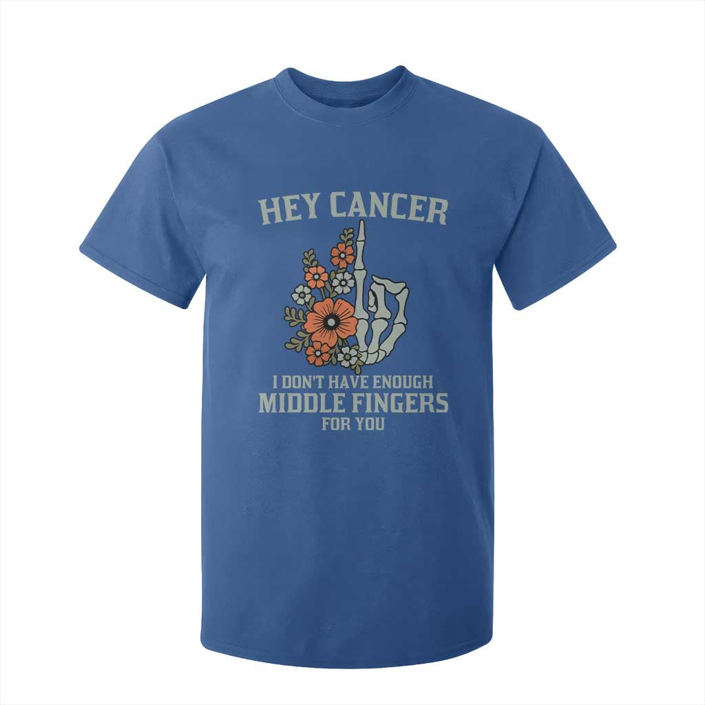 Anti Cancer Skeleton Middle Finger T Shirt For Kid Floral Fck Cancer