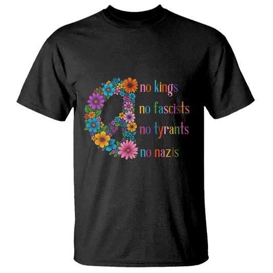 no-kings-no-fascists-no-tyrants-no-nazis-t-shirt-resist-retro-boho-floral-peace-sign