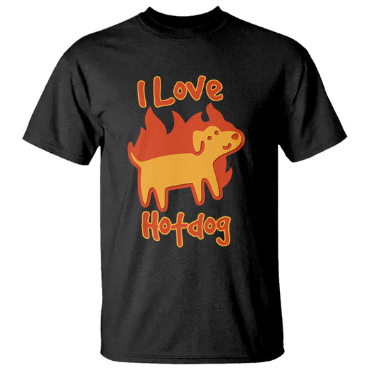 hot-dog-t-shirt-i-love-hot-dog-funny-dog-on-fire-meme-dog-puns