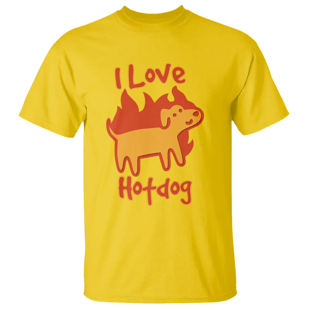hot-dog-t-shirt-i-love-hot-dog-funny-dog-on-fire-meme-dog-puns
