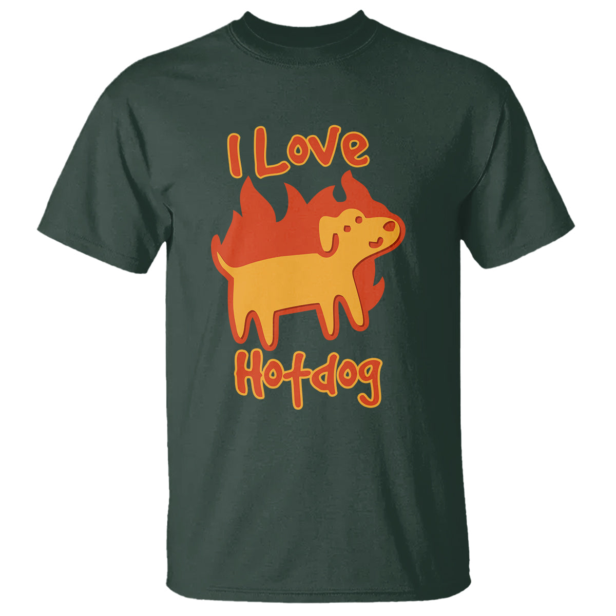 hot-dog-t-shirt-i-love-hot-dog-funny-dog-on-fire-meme-dog-puns