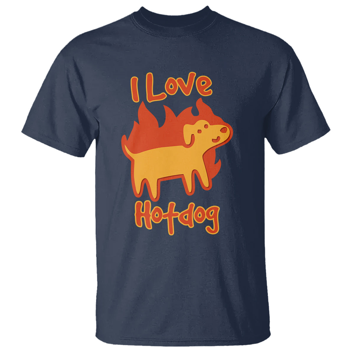 hot-dog-t-shirt-i-love-hot-dog-funny-dog-on-fire-meme-dog-puns
