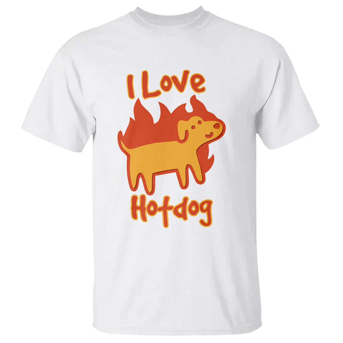 hot-dog-t-shirt-i-love-hot-dog-funny-dog-on-fire-meme-dog-puns
