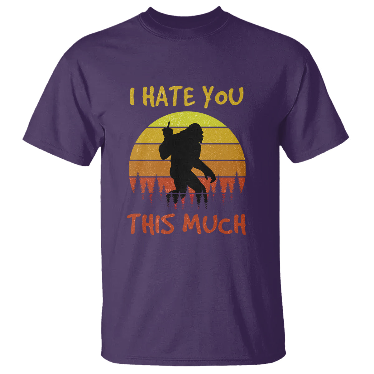 funny-bigfoot-t-shirt-i-hate-you-this-much-middle-finger-sarcastic-sasquatch-retro-sunset