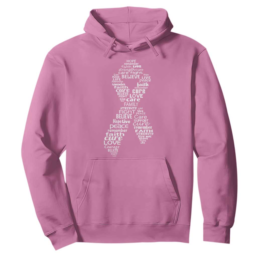 Inspirational Breast Cancer Support Hoodie Pink Ribbon Warrior