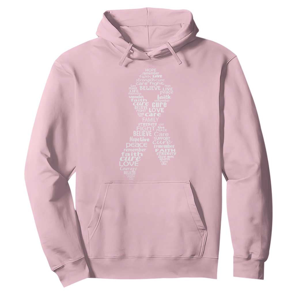 Inspirational Breast Cancer Support Hoodie Pink Ribbon Warrior