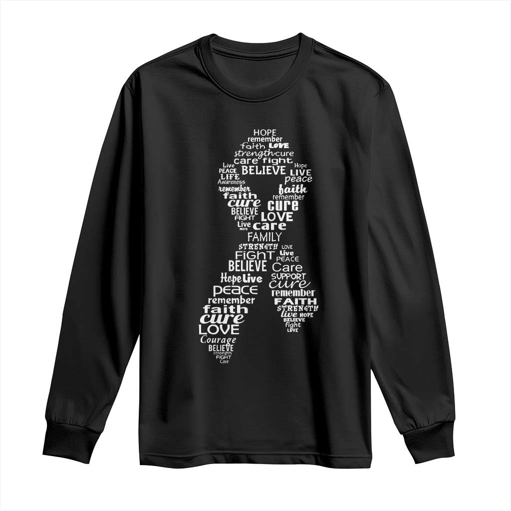 Inspirational Breast Cancer Support Long Sleeve Shirt Pink Ribbon Warrior