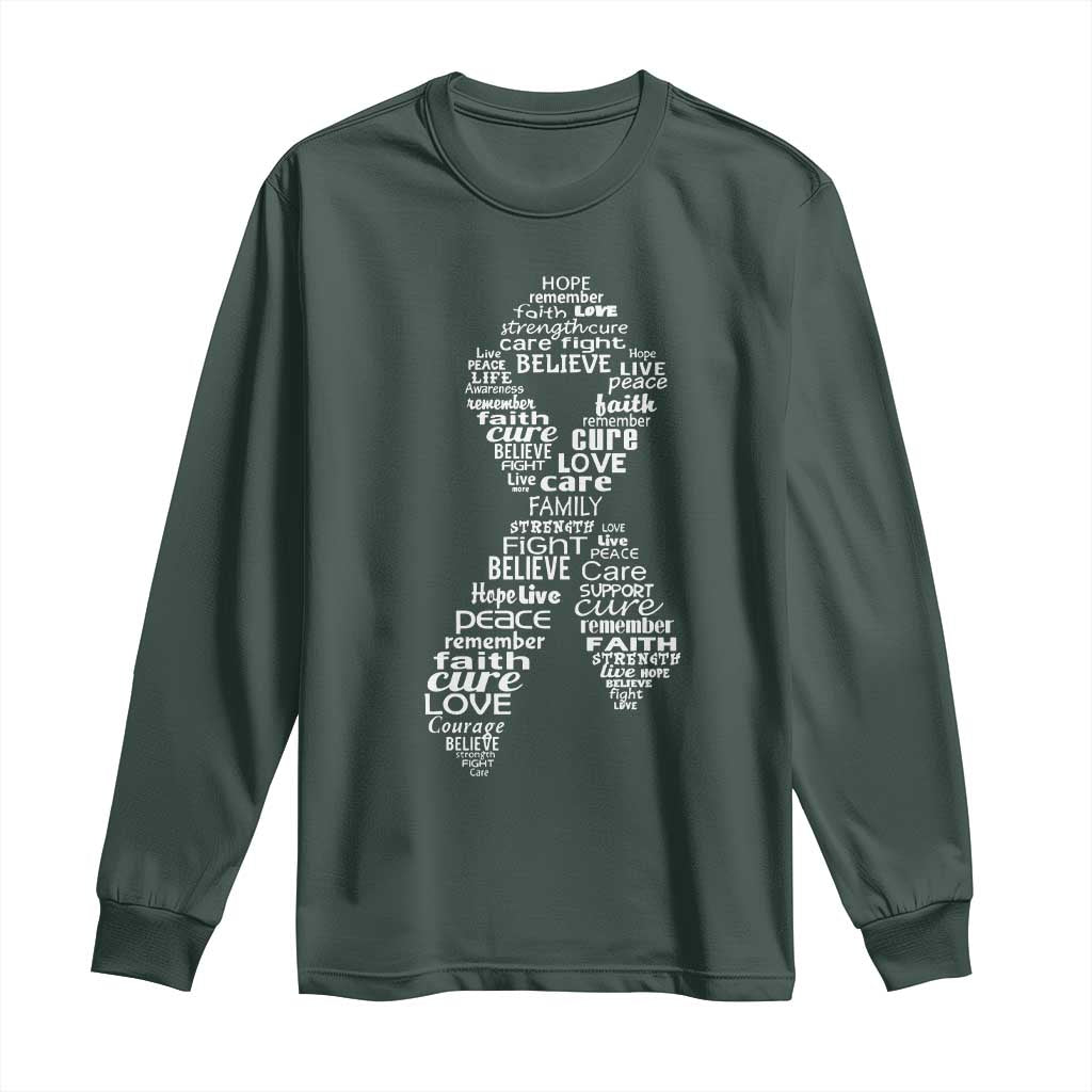 Inspirational Breast Cancer Support Long Sleeve Shirt Pink Ribbon Warrior