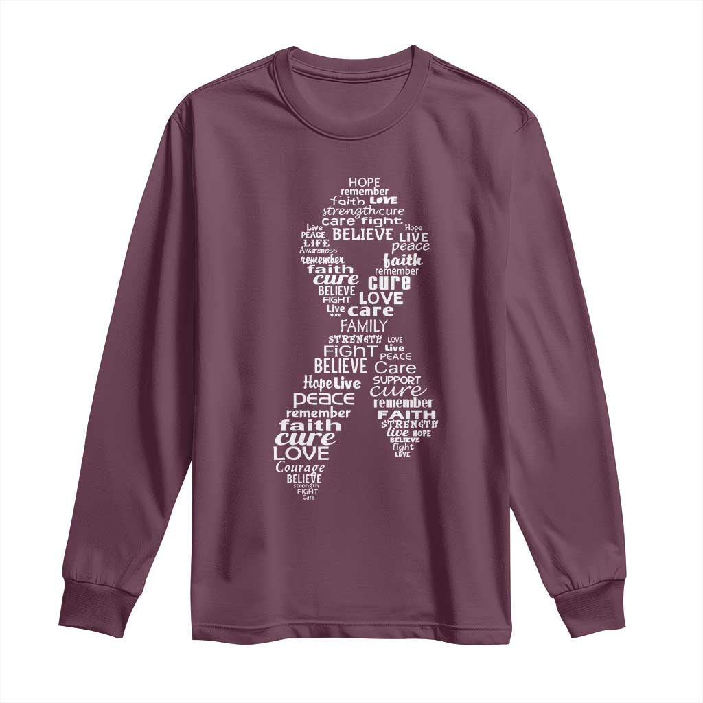 Inspirational Breast Cancer Support Long Sleeve Shirt Pink Ribbon Warrior