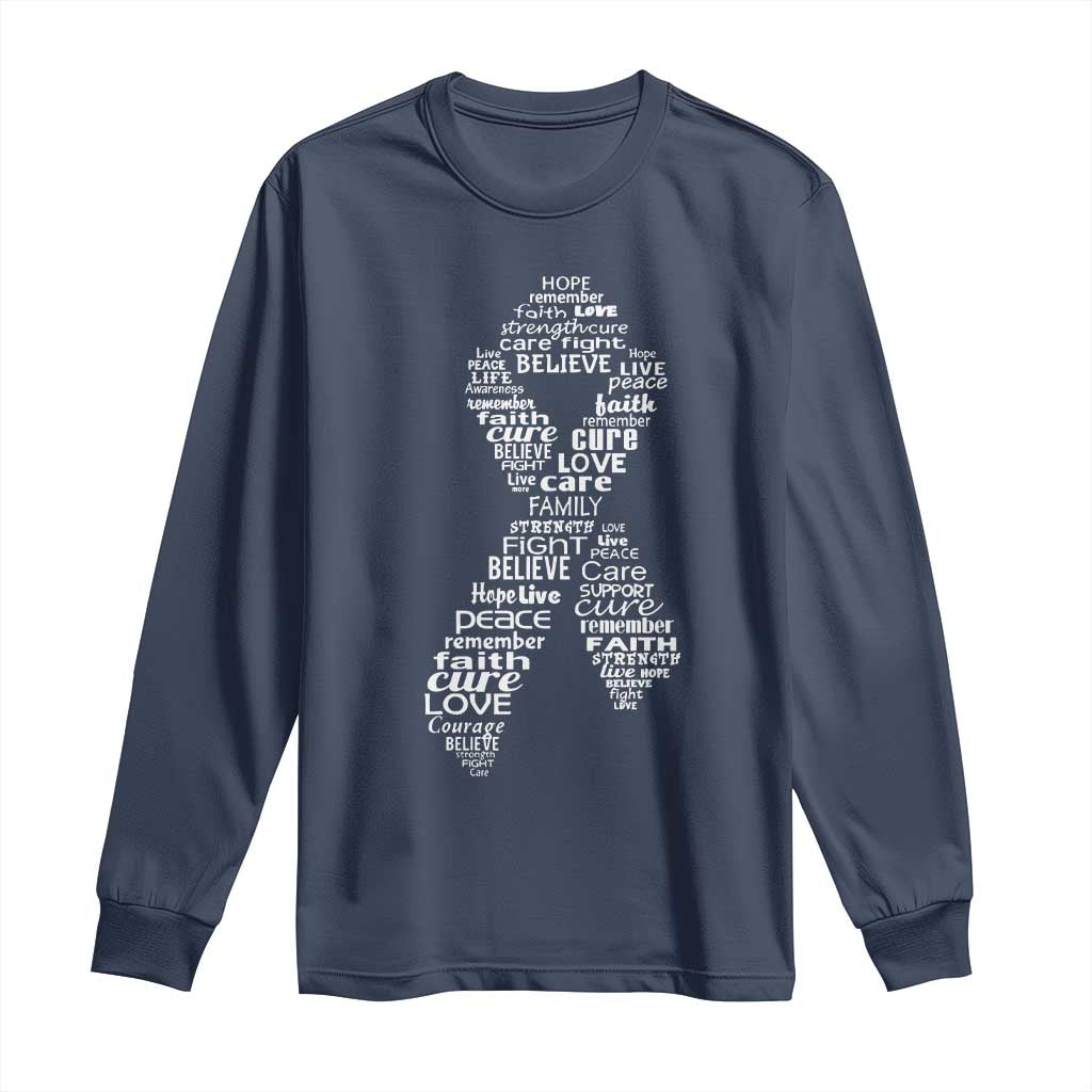 Inspirational Breast Cancer Support Long Sleeve Shirt Pink Ribbon Warrior