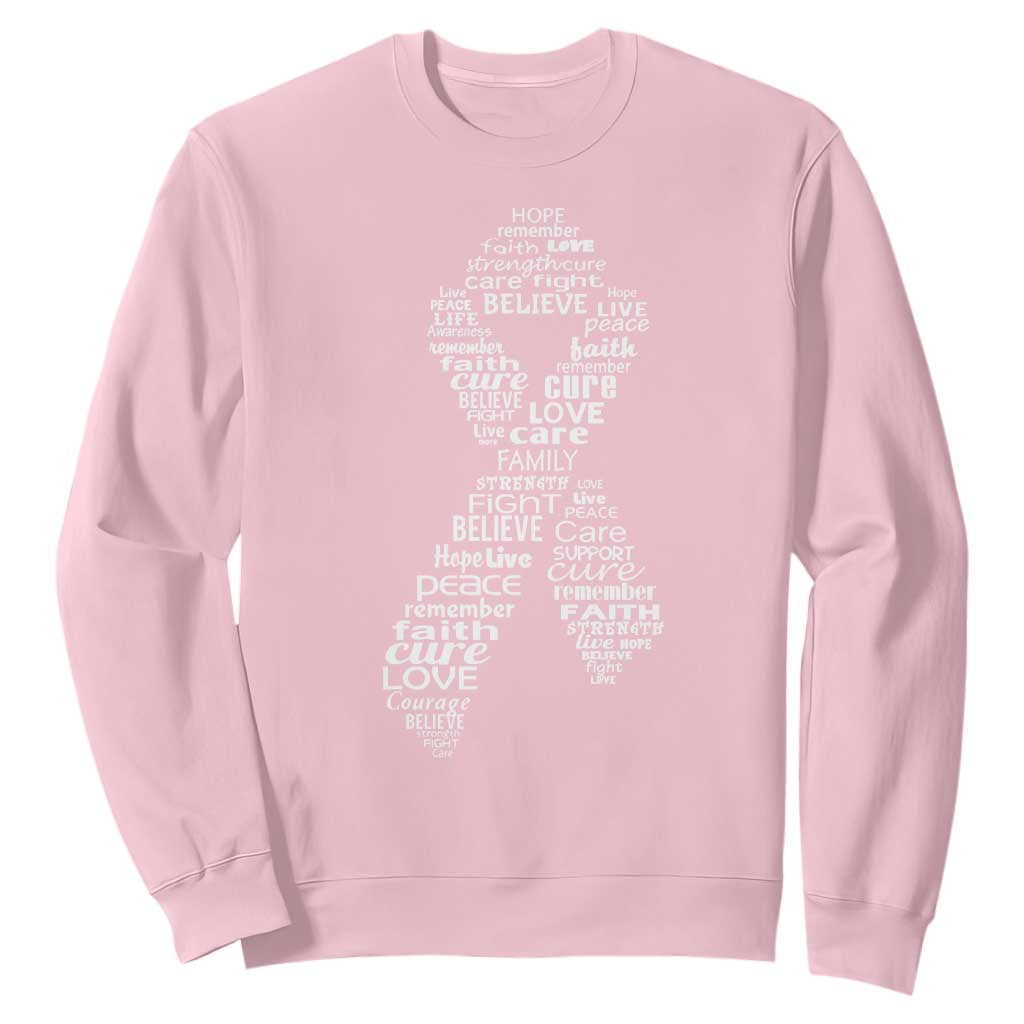 Inspirational Breast Cancer Support Sweatshirt Pink Ribbon Warrior