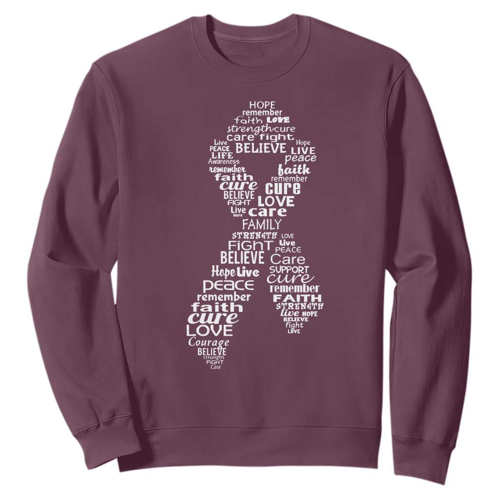 Inspirational Breast Cancer Support Sweatshirt Pink Ribbon Warrior
