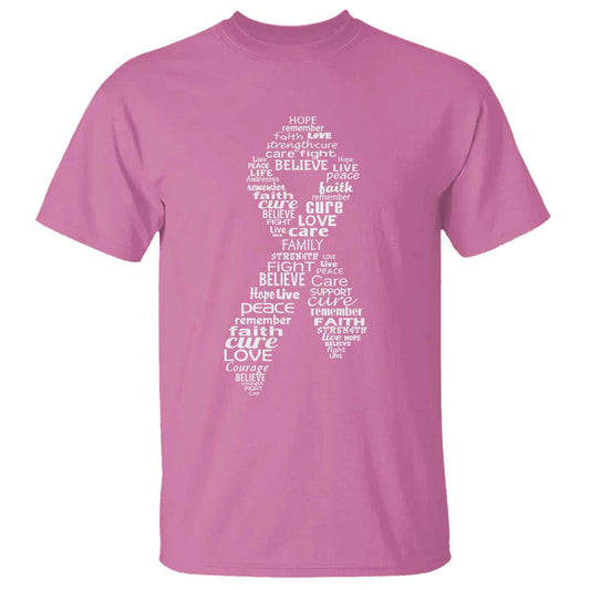Inspirational Breast Cancer Support T Shirt Pink Ribbon Warrior