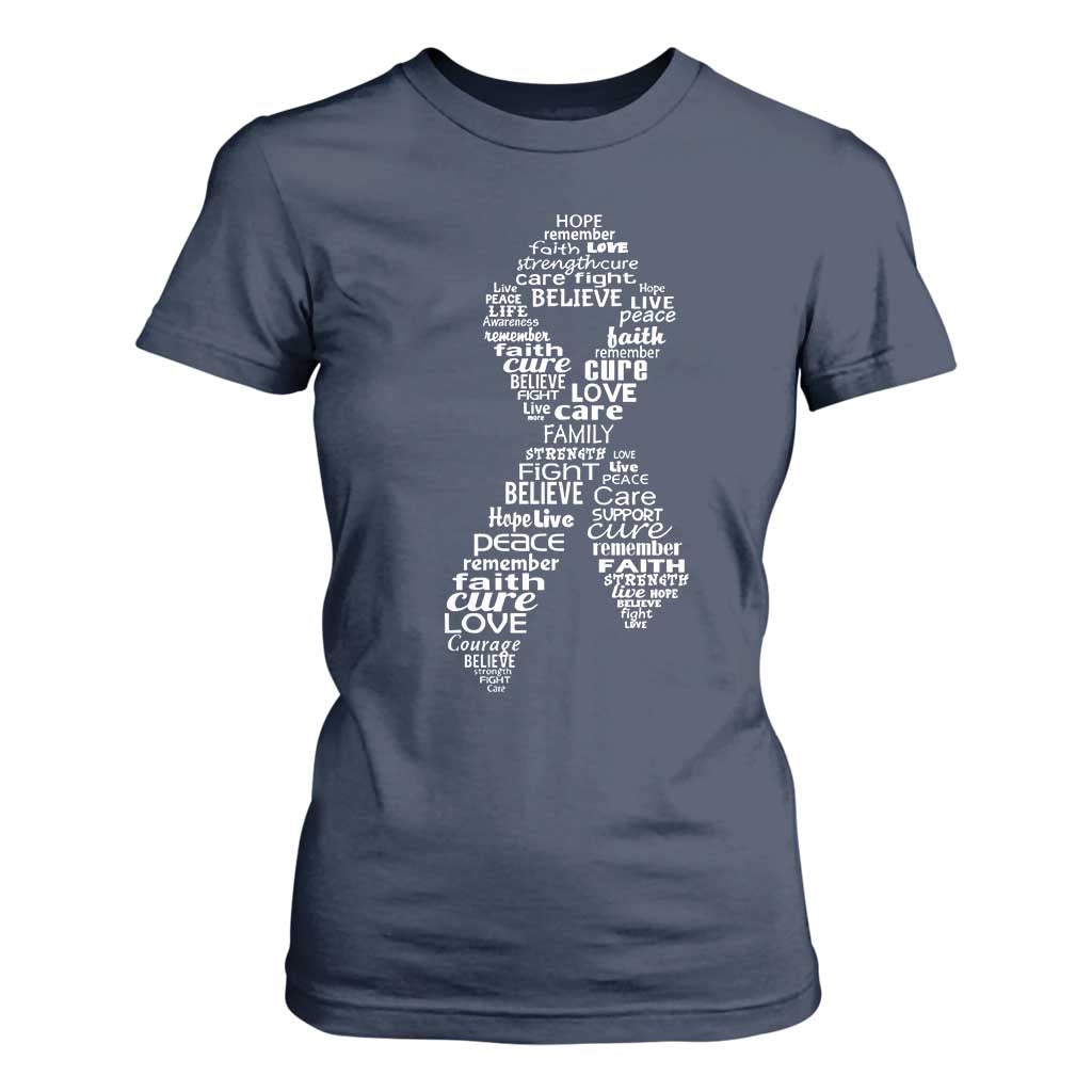 Inspirational Breast Cancer Support T Shirt For Women Pink Ribbon Warrior