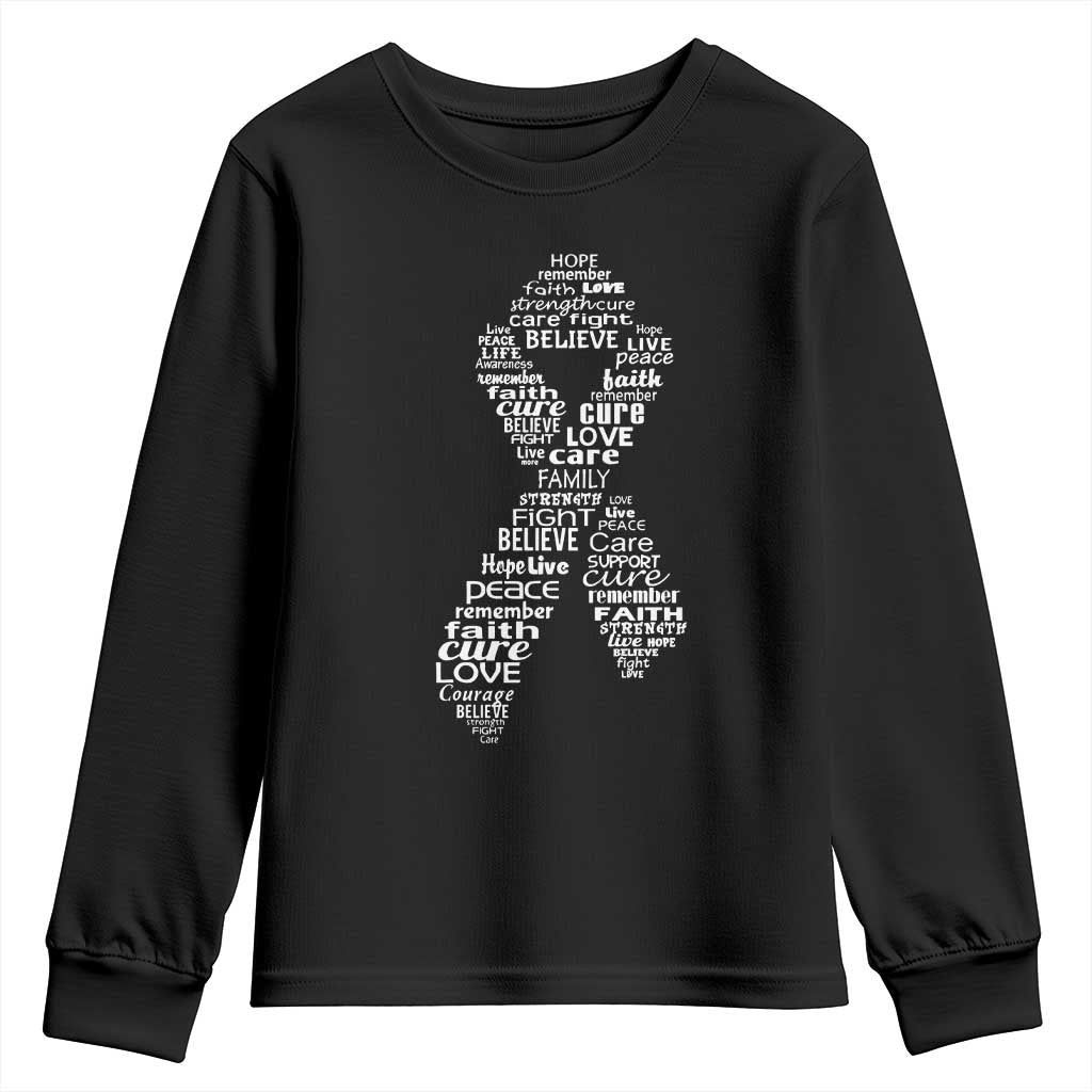 Inspirational Breast Cancer Support Youth Sweatshirt Pink Ribbon Warrior