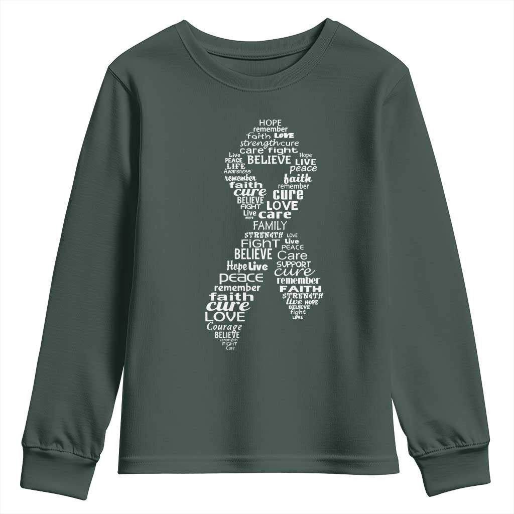 Inspirational Breast Cancer Support Youth Sweatshirt Pink Ribbon Warrior