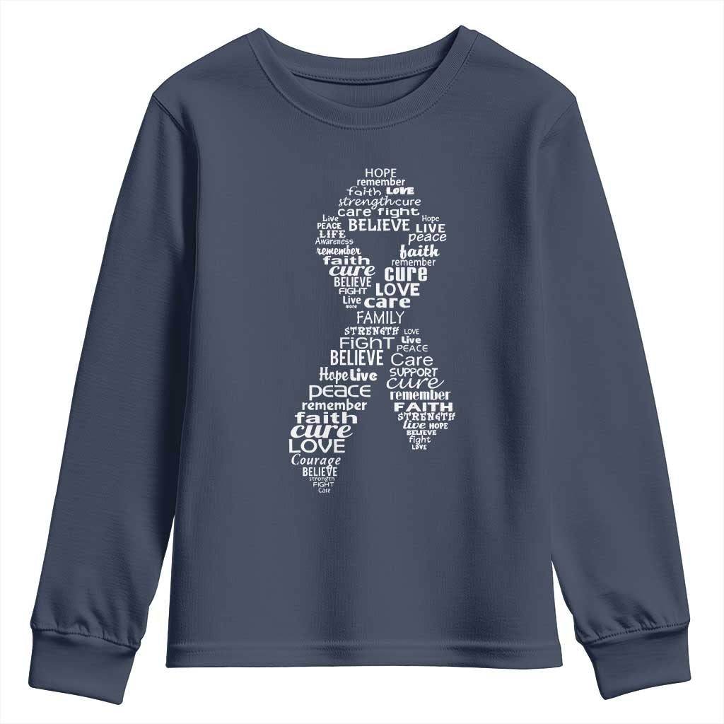Inspirational Breast Cancer Support Youth Sweatshirt Pink Ribbon Warrior