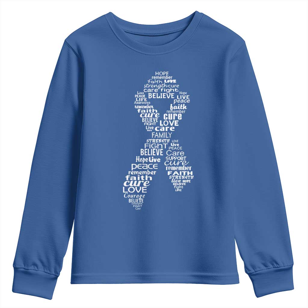 Inspirational Breast Cancer Support Youth Sweatshirt Pink Ribbon Warrior