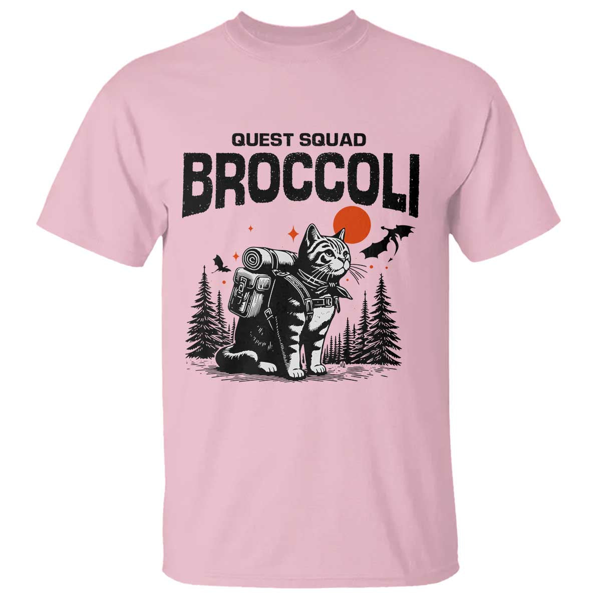 quest-squad-broccoli-cat-t-shirt-funny-hiking-adventure-cute-camping-feline