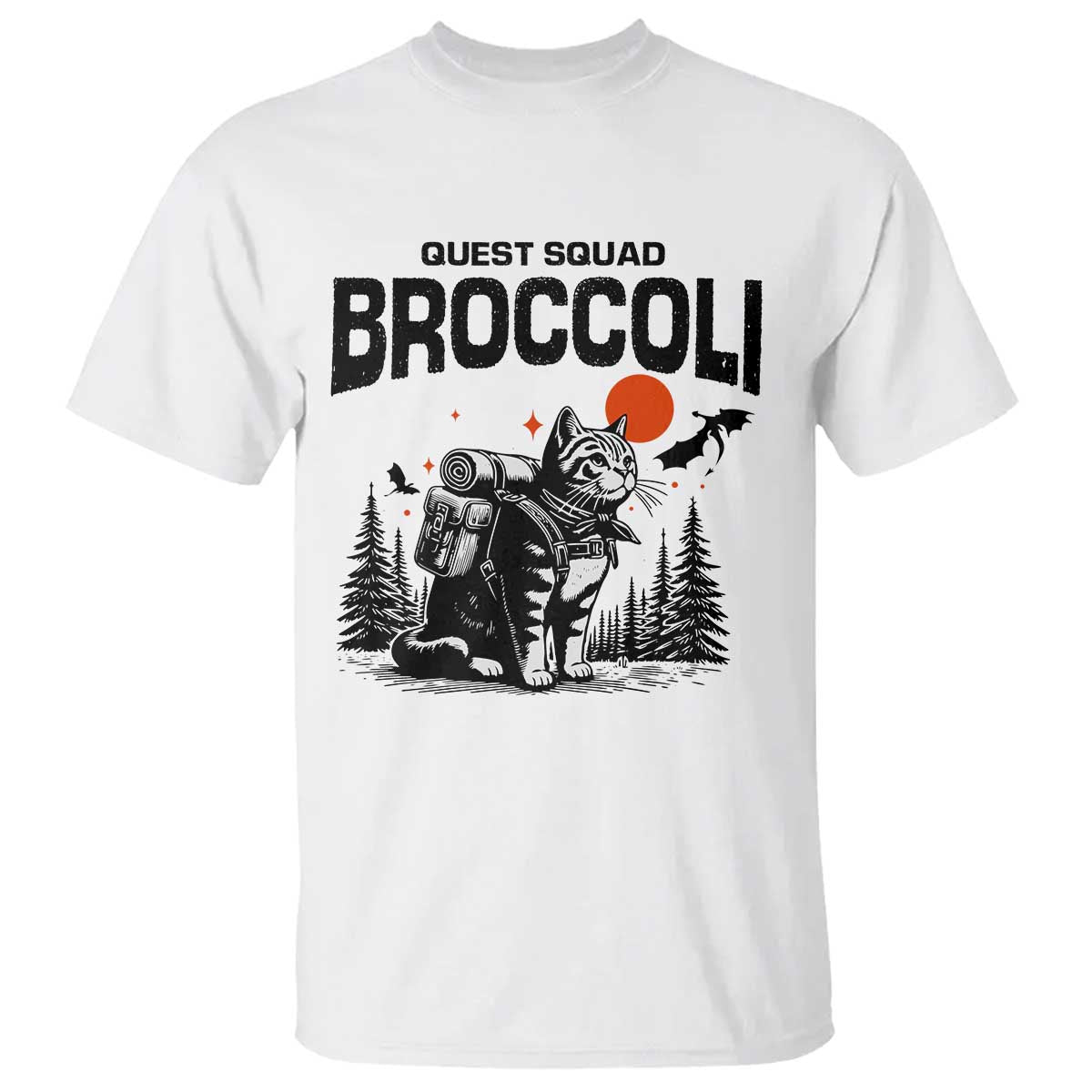 quest-squad-broccoli-cat-t-shirt-funny-hiking-adventure-cute-camping-feline