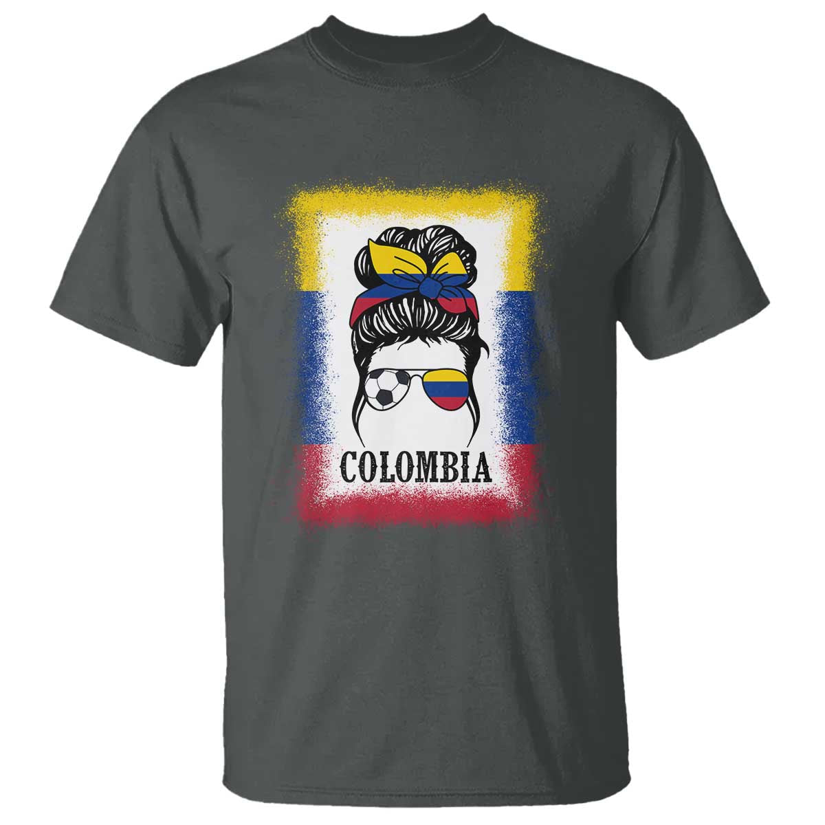 colombia-football-t-shirt-colombian-messy-bun-futbol-lover-bleached