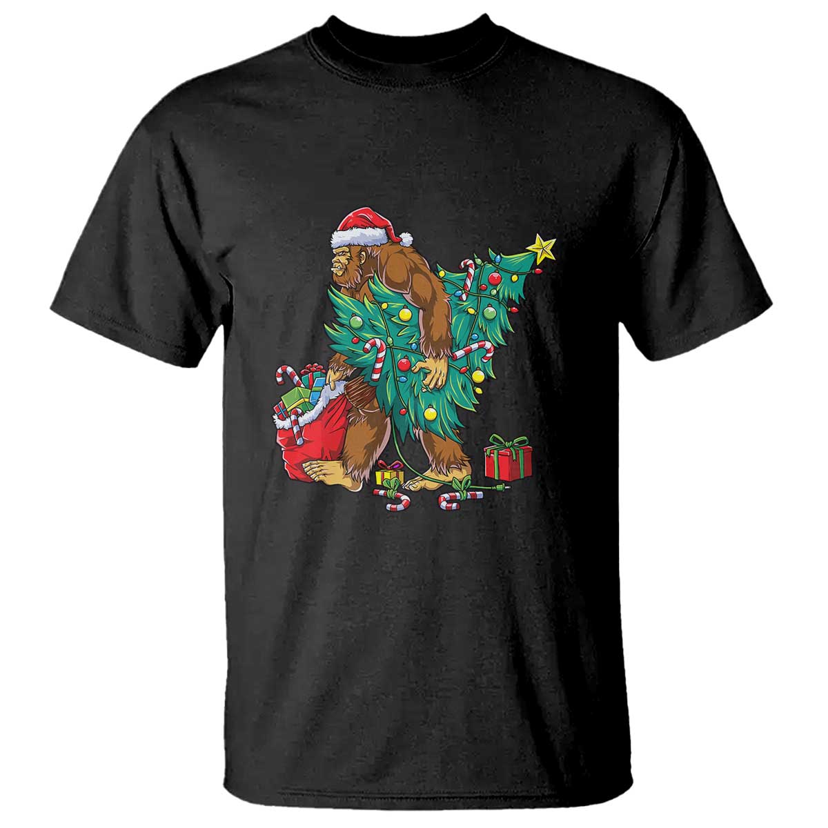 bigfoot-christmas-tree-t-shirt-xmas-lights-sasquatch-lovers