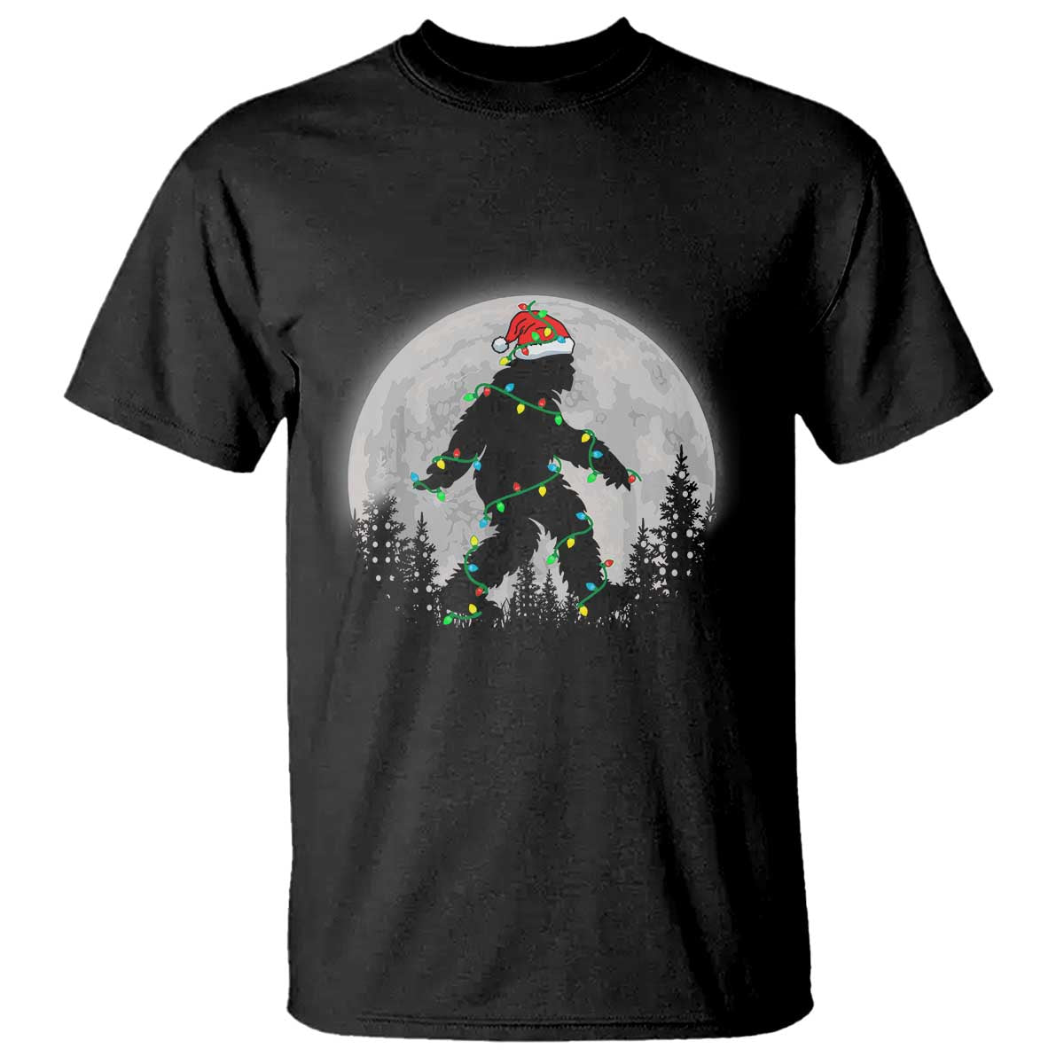 christmas-bigfoot-t-shirt-sasquatch-with-santa-hat-xmas-tree-lights