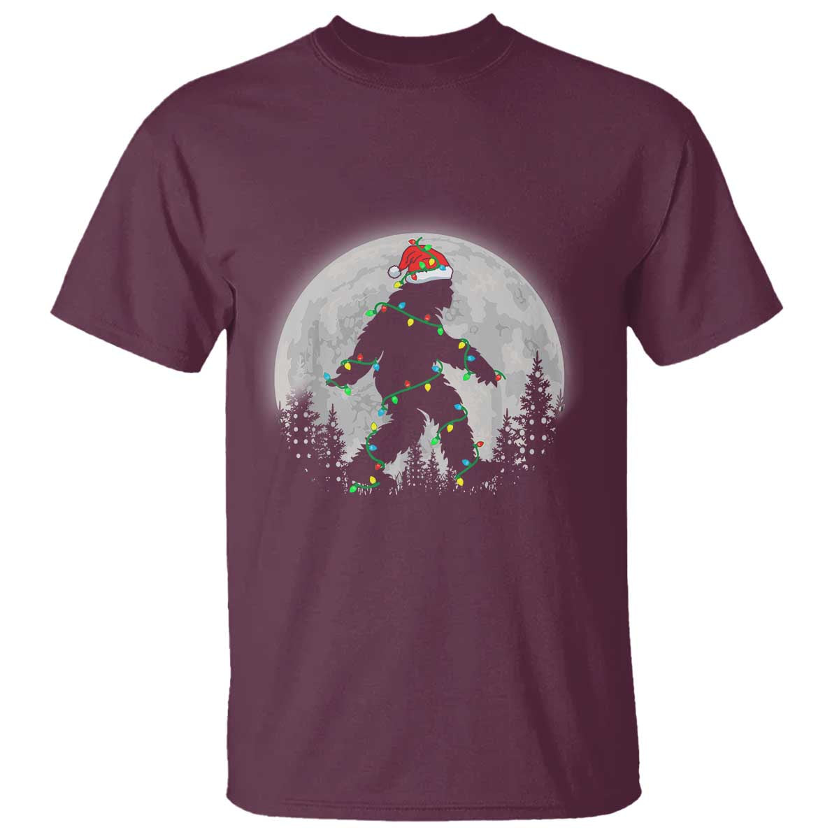 christmas-bigfoot-t-shirt-sasquatch-with-santa-hat-xmas-tree-lights